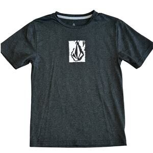 VOLCOM Boys Gray Short Sleeve Logo Top Size Medium/10